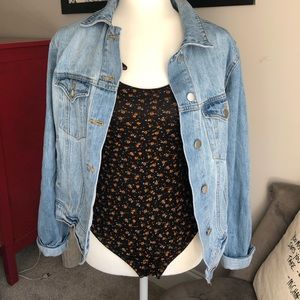 Nasty Gal size S floral bodysuit with low back